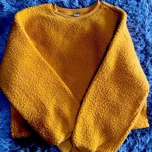 Mustard colored fleece jacket